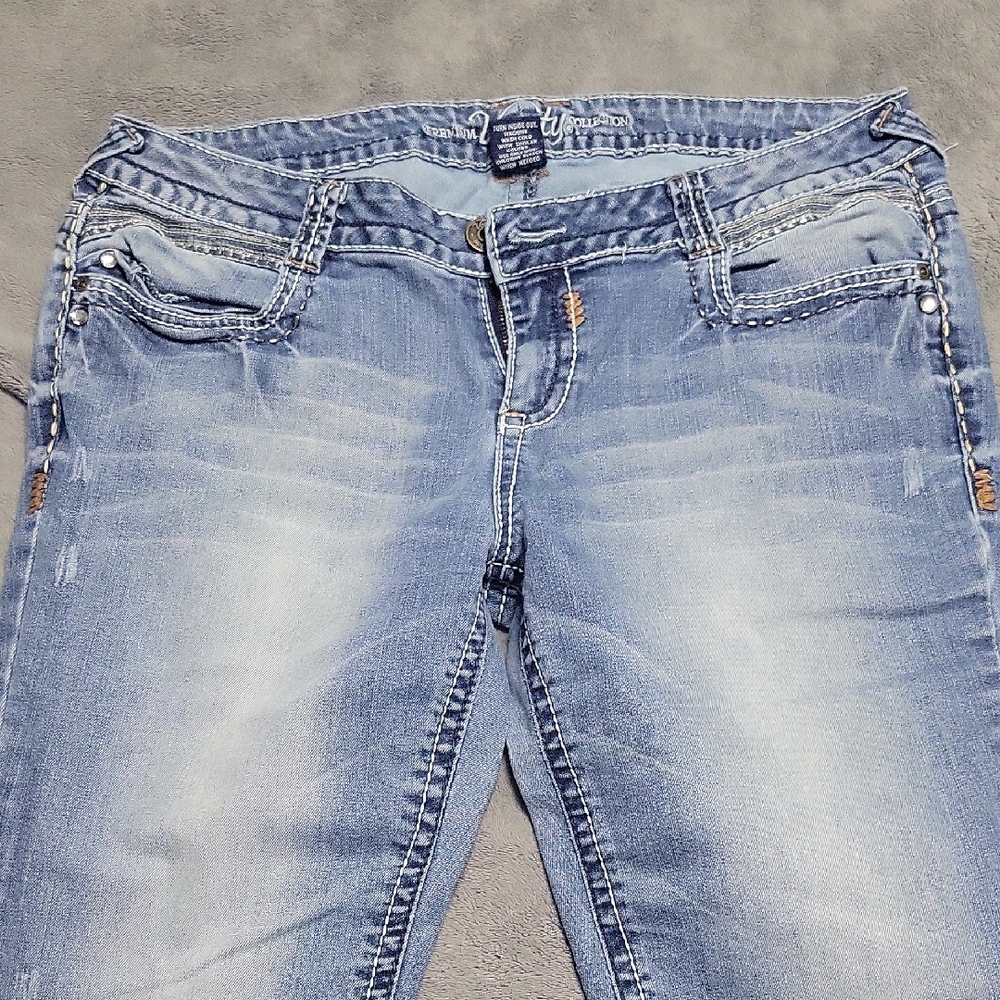 Vanity Blue Skinny Jeans with Distressed Details
